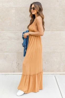 Discount ✨ Pink Lily Totally Agreeable Camel Cami Maxi 👗 Dress FINAL SALE ✔️ -Cheap dresses Store 180244 totallyagreeablecamel 180354 simpleadvice 167954 staybeautifuldarkwash 164324 thejennywhite 4 650x