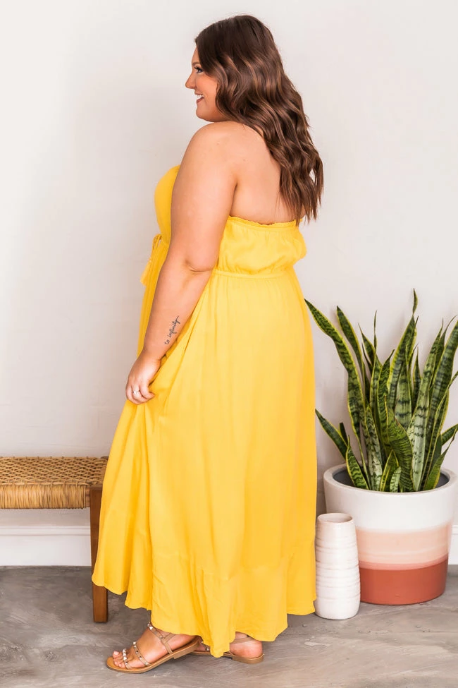 Best Pirce β Pink Lily Marigold Sunset Yellow Strapless Button Detail Midi π Dress FINAL SALE π 20 Best Pirce β Pink Lily Marigold Sunset Yellow Strapless Button Detail Midi π Dress FINAL SALE π - Image 20
