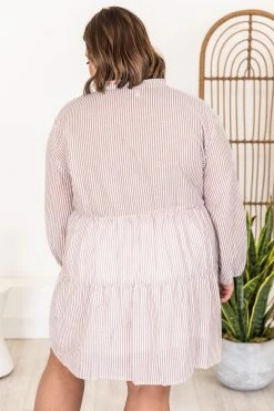 Best Pirce π Pink Lily From Now On Taupe Striped Button Front π Dress π 28 Best Pirce π Pink Lily From Now On Taupe Striped Button Front π Dress π -Cheap dresses Store 180588 5 650x