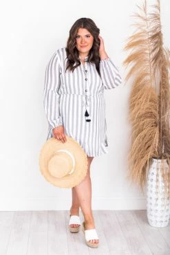 Discount ✔️ Pink Lily Plan A Trip Striped Drawstring Waist 👗 Dress FINAL SALE ✨ -Cheap dresses Store 180628 2 650x