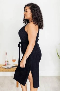 Best reviews of 😍 Pink Lily Expecting You Black Halter Ribbed Midi 👗 Dress FINAL SALE 🔥 -Cheap dresses Store 180846 2 650x