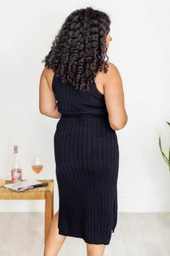 Best reviews of 😍 Pink Lily Expecting You Black Halter Ribbed Midi 👗 Dress FINAL SALE 🔥 -Cheap dresses Store 180846 3 650x