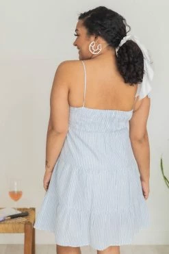 Promo 🧨 Pink Lily Sway To The Music Blue Stripe Square Neck Mini 👗 Dress FINAL SALE 🎉 -Cheap dresses Store 181164 1 650x