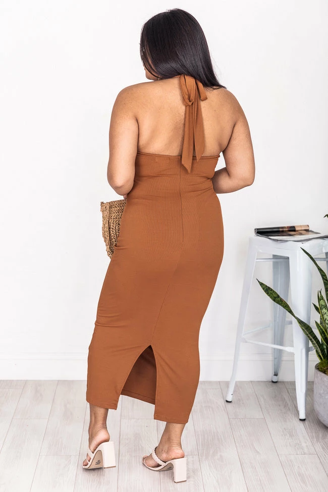 Best deal π Pink Lily Find Your Way Back Brown Ring Link Halter Ribbed π Dress FINAL SALE π 11 Best deal π Pink Lily Find Your Way Back Brown Ring Link Halter Ribbed π Dress FINAL SALE π - Image 11