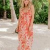 Budget 👍 Pink Lily Belize ☀️ Summer Red Printed Maxi 👗 Dress FINAL SALE 😍