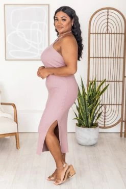 Deals 🔔 Pink Lily Sweet Wish Mauve Ring Link Halter Knit Midi 👗 Dress FINAL SALE ❤️ -Cheap dresses Store 181562 2 650x