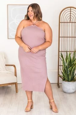 Deals 🔔 Pink Lily Sweet Wish Mauve Ring Link Halter Knit Midi 👗 Dress FINAL SALE ❤️ -Cheap dresses Store 181562 2 8706a98f 8d75 44f1 babe 10d854d5644f 650x