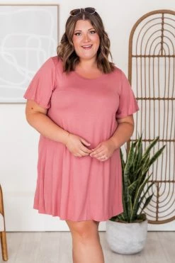 Promo ⭐ Pink Lily Basically The Best Mauve T-Shirt 👗 Dress FINAL SALE ❤️ -Cheap dresses Store 181670 1 650x