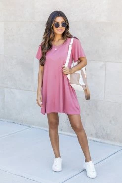Promo β Pink Lily Basically The Best Mauve T-Shirt π Dress FINAL SALE β€οΈ