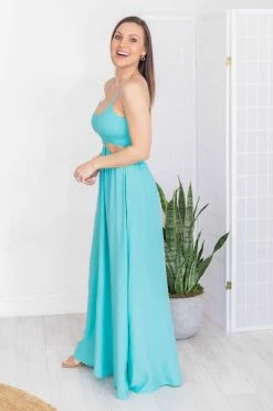 Best reviews of 🎉 Pink Lily Modern Ideas Teal Smocked Cutout Maxi 👗 Dress FINAL SALE 🛒 -Cheap dresses Store 181750 3 650x