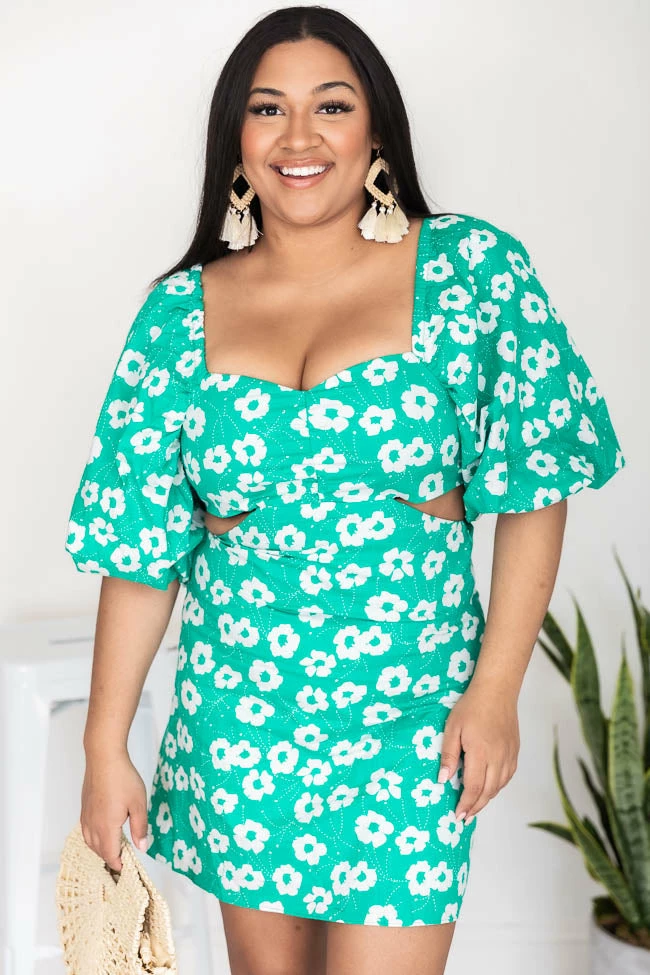 Budget π Pink Lily Personal Opinion Green Cutout Floral π Dress FINAL SALE π 13 Budget π Pink Lily Personal Opinion Green Cutout Floral π Dress FINAL SALE π - Image 13