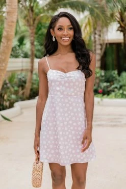 Discount 𧨠Pink Lily Afternoon Dance Lavender Daisy Print Satin Mini π Dress FINAL SALE π