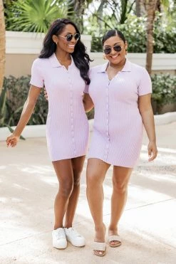 Deals π Pink Lily Exact Guess Lavender Collared Button Up π Dress FINAL SALE π§¨