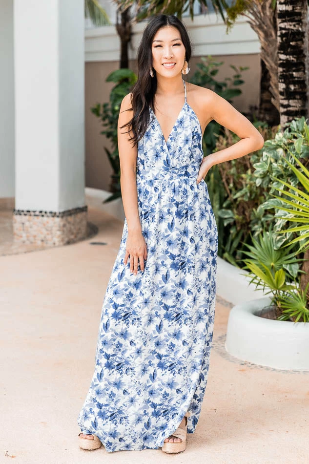 Budget π₯ Pink Lily Seize Your Love Blue Floral Maxi π Dress FINAL SALE π 4 Budget π₯ Pink Lily Seize Your Love Blue Floral Maxi π Dress FINAL SALE π - Image 4