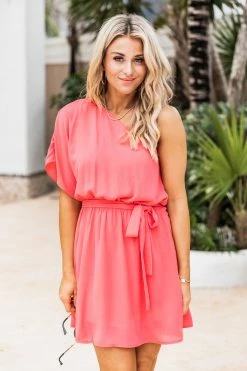 Flash Sale 🌟 Pink Lily Lifetime Chance Coral One Shoulder Belted Mini 👗 Dress FINAL SALE 😍 -Cheap dresses Store 182190 lifetimechancecoral 174780 flyoverdestination 182962 originalstatement 179510 chrishell 14 650x