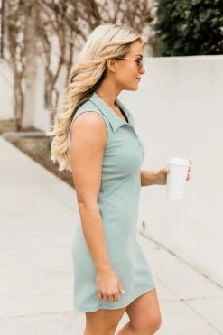 Outlet 🎉 Pink Lily Want The Best Sage Collared Ribbed Knit 👗 Dress FINAL SALE ✨ -Cheap dresses Store 182276 wantthebestsage 179260 elsiewhiteplatform 180354 simpleadviceaviator 14 650x