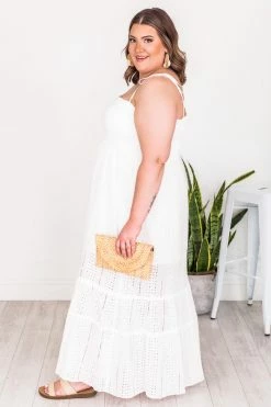 Deals 😍 Pink Lily Greatest Story Ivory Smocked Bust Eyelet Maxi 👗 Dress FINAL SALE 🔥 -Cheap dresses Store 182308 10 650x