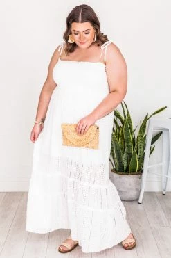 Deals 😍 Pink Lily Greatest Story Ivory Smocked Bust Eyelet Maxi 👗 Dress FINAL SALE 🔥 -Cheap dresses Store 182308 8 650x