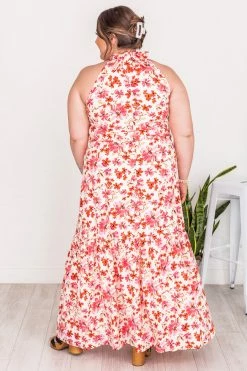 Deals 🛒 Pink Lily Before Long Pink Halter Neck Floral Maxi 👗 Dress FINAL SALE 🎉 -Cheap dresses Store 182324 9 650x