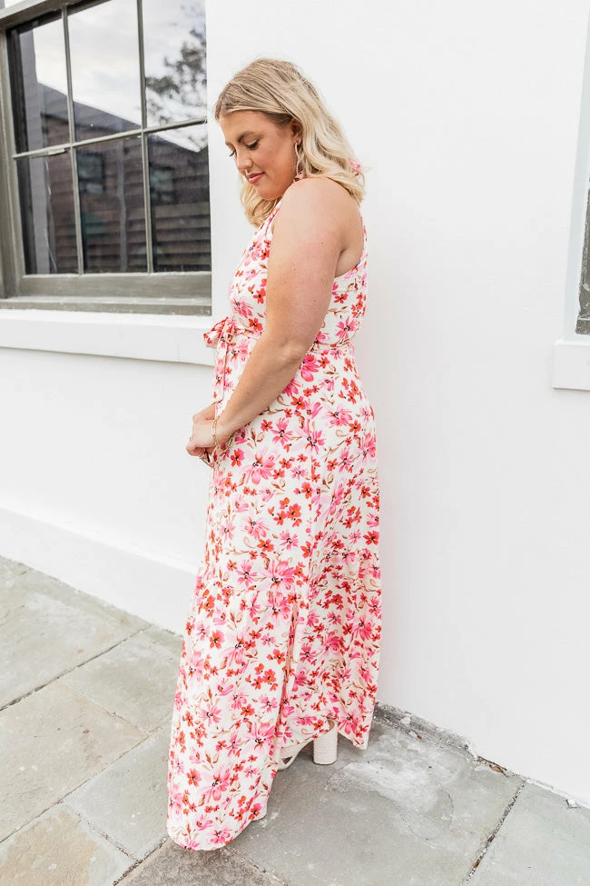 Deals 🛒 Pink Lily Before Long Pink Halter Neck Floral Maxi 👗 Dress FINAL SALE 🎉 - Image 12