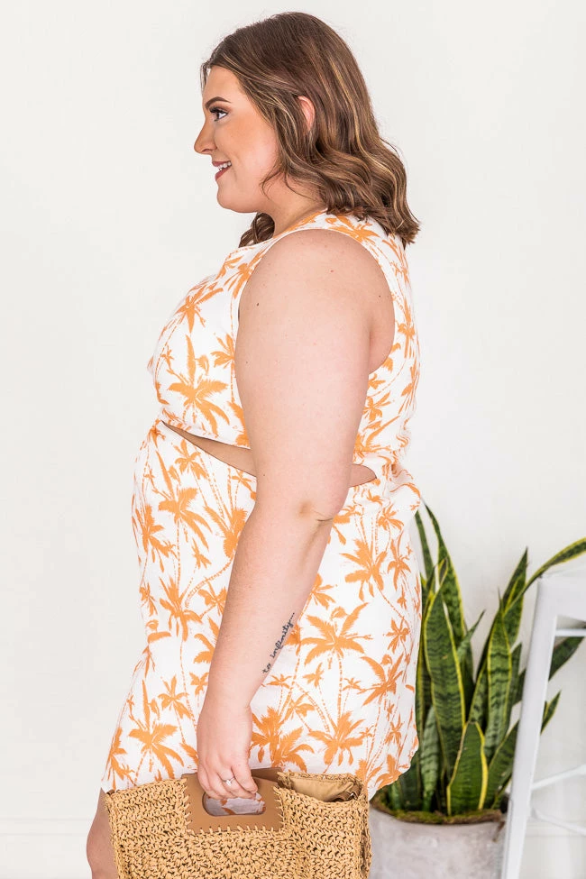 Brand new π Pink Lily Boardwalk Dream Orange Ring Link Palm Print Mini π Dress FINAL SALE 𧨠16 Brand new π Pink Lily Boardwalk Dream Orange Ring Link Palm Print Mini π Dress FINAL SALE 𧨠- Image 16