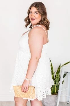 Brand new 🔥 Pink Lily Infinite Beauty Ivory Eyelet Mini 👗 Dress FINAL SALE 🥰 -Cheap dresses Store 182444 5 650x