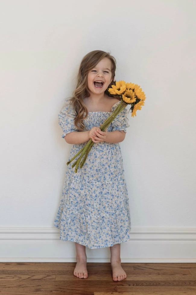 Deals π₯° Pink Lily Lucky Timing π§ Girls Blue Floral Puff Sleeve Midi π Dress FINAL SALE π― 2 Deals π₯° Pink Lily Lucky Timing π§ Girls Blue Floral Puff Sleeve Midi π Dress FINAL SALE π― - Image 2