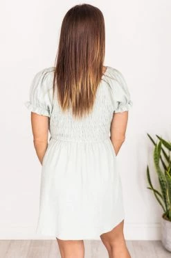 Deals 🌟 Pink Lily You're Mine Sage Smocked Bust 👗 Dress FINAL SALE 🎁 -Cheap dresses Store 182608 4 650x