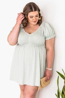 Deals 🌟 Pink Lily You're Mine Sage Smocked Bust 👗 Dress FINAL SALE 🎁 -Cheap dresses Store 182608 8 650x