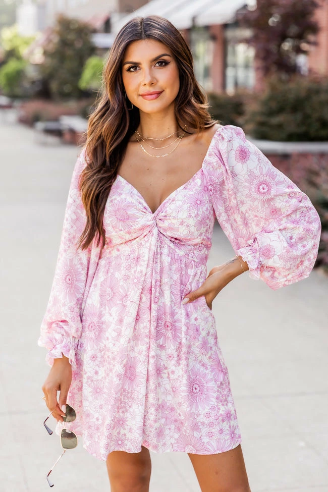 Wholesale β¨ Pink Lily Hard To Find Pink Floral Print Long Sleeve Mini π Dress 𧨠2 Wholesale β¨ Pink Lily Hard To Find Pink Floral Print Long Sleeve Mini π Dress 𧨠- Image 2