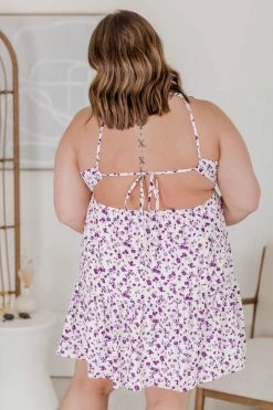 Flash Sale 🔔 Pink Lily Skip Through Today Ivory/Purple Floral Mini 👗 Dress FINAL SALE 🧨 -Cheap dresses Store 183098 1 650x