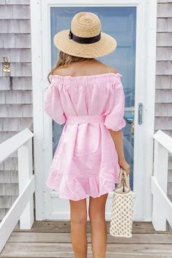 Coupon 😉 CAITLIN COVINGTON X PINK LILY Nantucket Pink Off The Shoulder Button Front Mini 👗 Dress FINAL SALE 💯 -Cheap dresses Store 183162 pinkofftheshoulderminidress 179278 teagan 182120 socialhourblack 1 650x