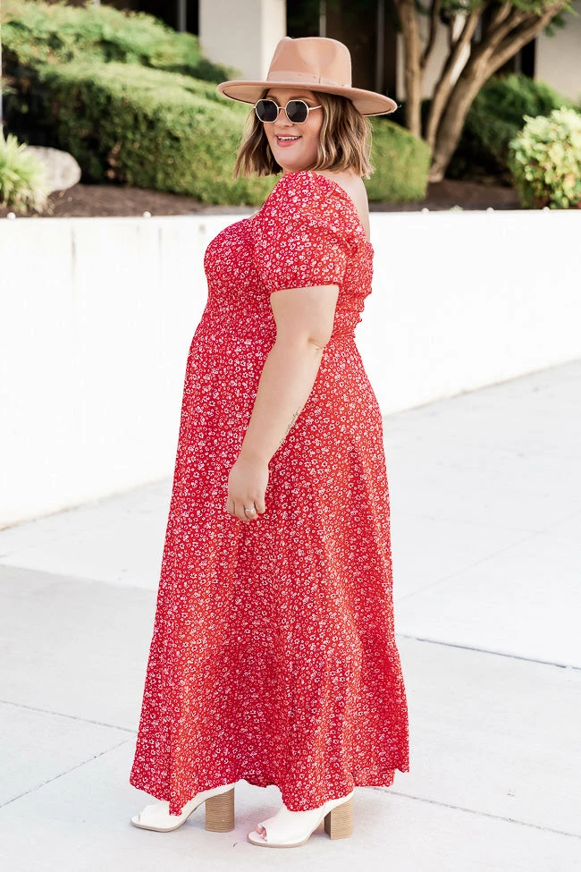 Hot Sale π Pink Lily Lovely Little Tune Red Smocked Bust Floral Maxi π Dress π 4 Hot Sale π Pink Lily Lovely Little Tune Red Smocked Bust Floral Maxi π Dress π - Image 4