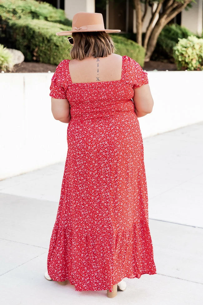 Hot Sale π Pink Lily Lovely Little Tune Red Smocked Bust Floral Maxi π Dress π 5 Hot Sale π Pink Lily Lovely Little Tune Red Smocked Bust Floral Maxi π Dress π - Image 5