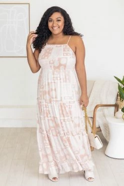 Coupon 😍 Pink Lily Rodeo Rendezvous Beige Patchwork Printed Maxi 👗 Dress ✔️ -Cheap dresses Store 183246 2 650x