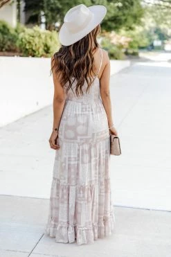 Coupon 😍 Pink Lily Rodeo Rendezvous Beige Patchwork Printed Maxi 👗 Dress ✔️ -Cheap dresses Store 183246 rodeo rendezvous 183704 jet setter taupe 174114 different time zones ivory 178996 monroe 8 650x