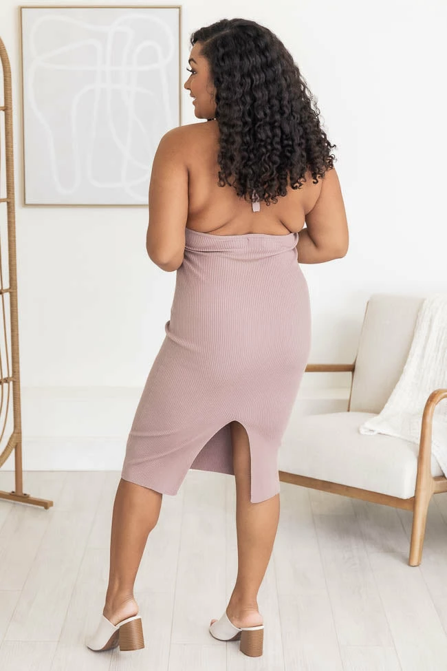Hot Sale β Pink Lily On The List Taupe Halter Ribbed Midi Bodycon π Dress π 10 Hot Sale β Pink Lily On The List Taupe Halter Ribbed Midi Bodycon π Dress π - Image 10