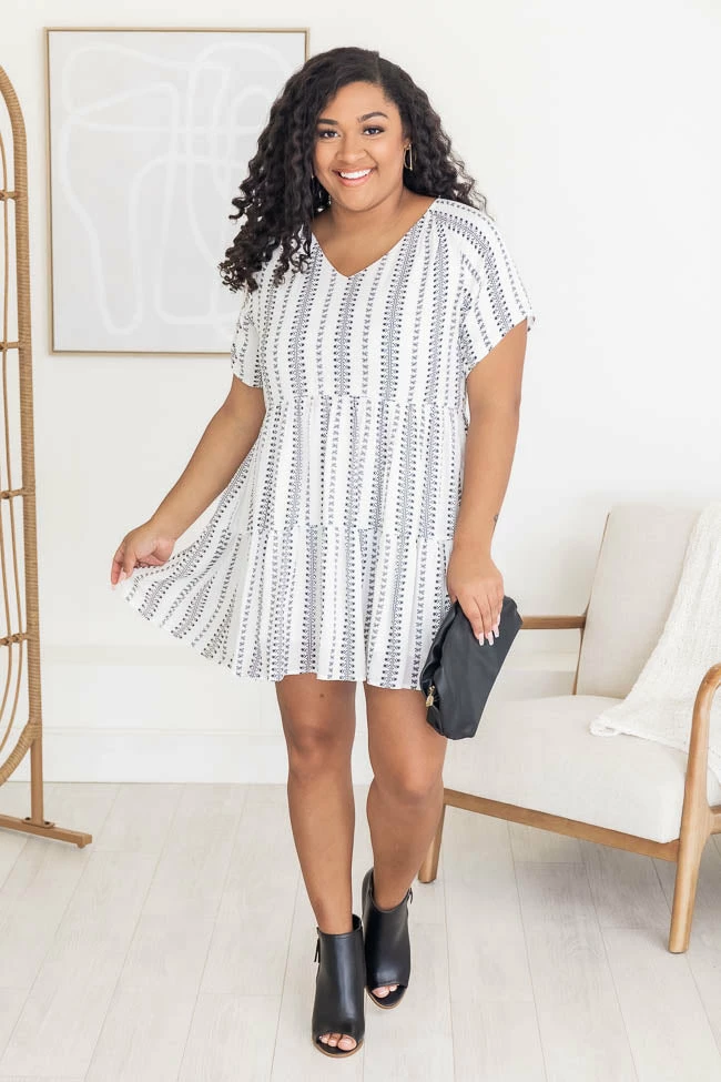 Wholesale βοΈ Pink Lily Feel The Flow Ivory Printed Babydoll Mini π Dress π₯ 6 Wholesale βοΈ Pink Lily Feel The Flow Ivory Printed Babydoll Mini π Dress π₯ - Image 6