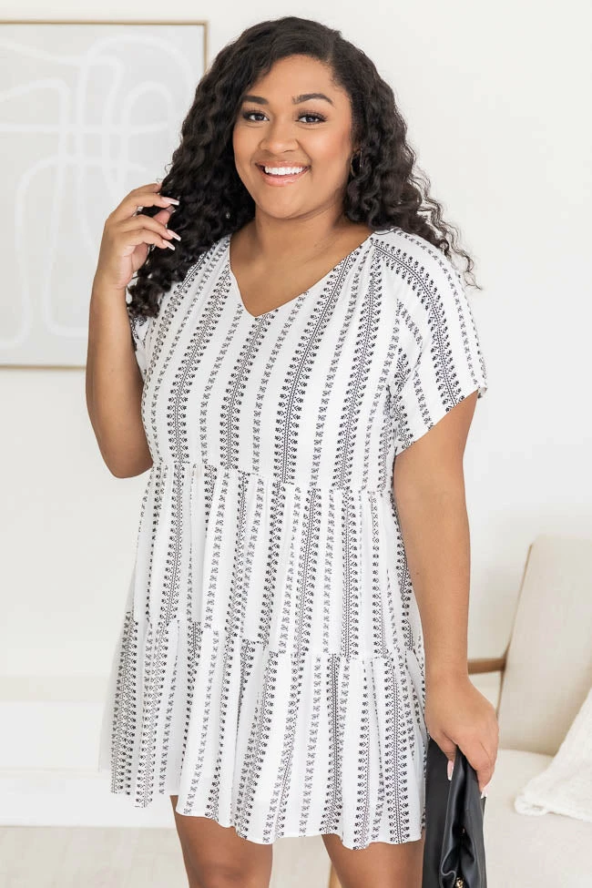 Wholesale βοΈ Pink Lily Feel The Flow Ivory Printed Babydoll Mini π Dress π₯ 7 Wholesale βοΈ Pink Lily Feel The Flow Ivory Printed Babydoll Mini π Dress π₯ - Image 7