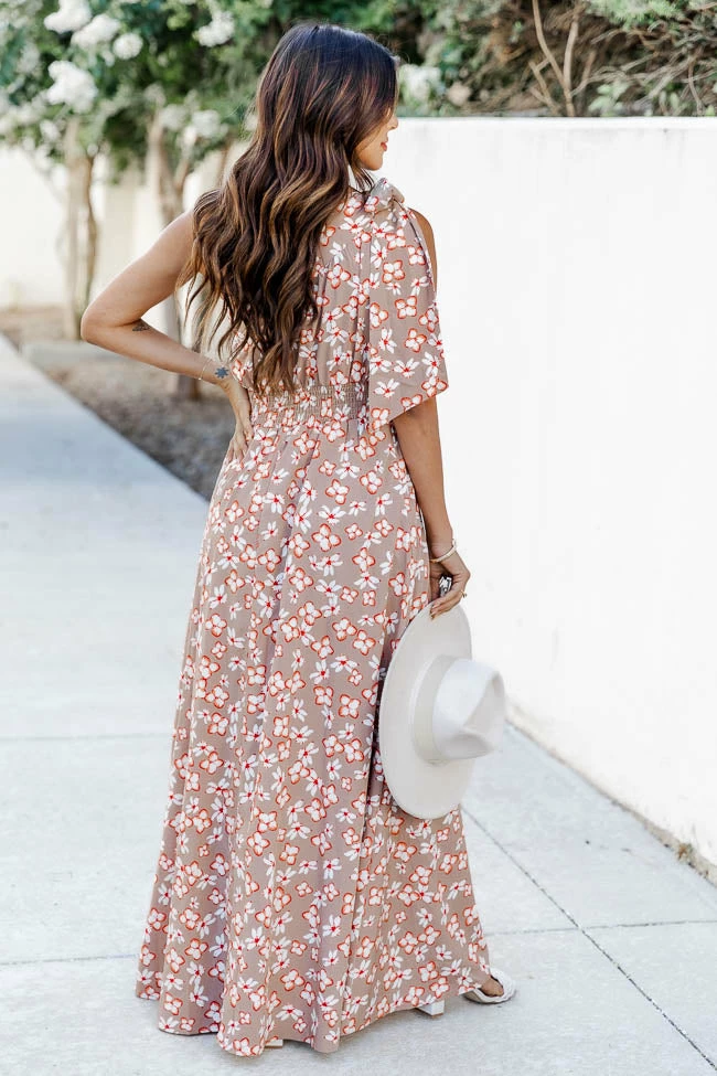 Wholesale β Pink Lily Everlasting Bliss Brown Floral One Shoulder Maxi π Dress FINAL SALE π 6 Wholesale β Pink Lily Everlasting Bliss Brown Floral One Shoulder Maxi π Dress FINAL SALE π - Image 6