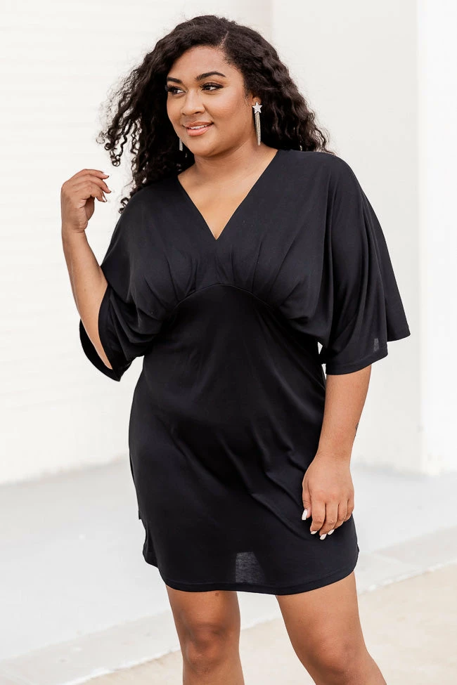 Flash Sale π Pink Lily Midnight Hour Black Drape Front Mini π Dress β¨ 1 Flash Sale π Pink Lily Midnight Hour Black Drape Front Mini π Dress β¨