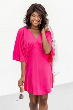 Outlet 💯 Pink Lily Midnight Hour Hot Pink Drape Front Mini 👗 Dress 🛒 -Cheap dresses Store 183520 midnighthourhotpink 183168 cheyennewhite 184146 allithinkaboutwhite 4 650x