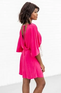 Outlet 💯 Pink Lily Midnight Hour Hot Pink Drape Front Mini 👗 Dress 🛒 -Cheap dresses Store 183520 midnighthourhotpink 183168 cheyennewhite 184146 allithinkaboutwhite 6 650x