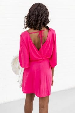 Outlet 💯 Pink Lily Midnight Hour Hot Pink Drape Front Mini 👗 Dress 🛒 -Cheap dresses Store 183520 midnighthourhotpink 183168 cheyennewhite 184146 allithinkaboutwhite 7 650x