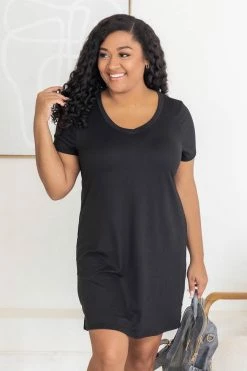 Best Sale 🥰 Pink Lily Enjoy The Days Together Black T-Shirt 👗 Dress FINAL SALE ⭐ -Cheap dresses Store 183600 4 443255b1 fe7f 41d4 971a 2f73dc5d986a 650x