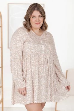 Best Sale 💯 Pink Lily Can't Say Goodnight Orange Floral Henley Mini 👗 Dress 💯 -Cheap dresses Store 183688 5 650x