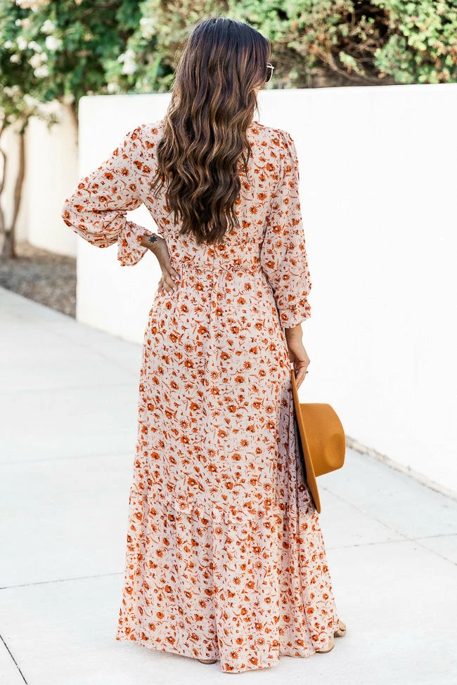 Best Sale π Pink Lily It's All A Dream Rust Floral Ruffle Trim Maxi π Dress FINAL SALE π 5 Best Sale π Pink Lily It's All A Dream Rust Floral Ruffle Trim Maxi π Dress FINAL SALE π - Image 5