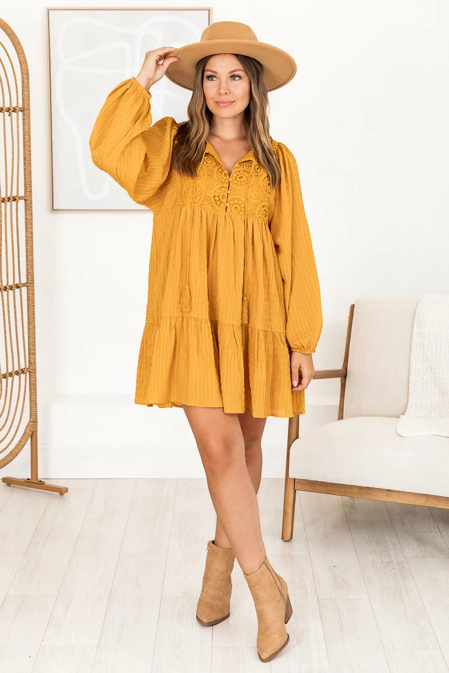 Promo π Pink Lily Perfectly You Mustard Lace Detail Mini π Dress π― 10 Promo π Pink Lily Perfectly You Mustard Lace Detail Mini π Dress π― - Image 10