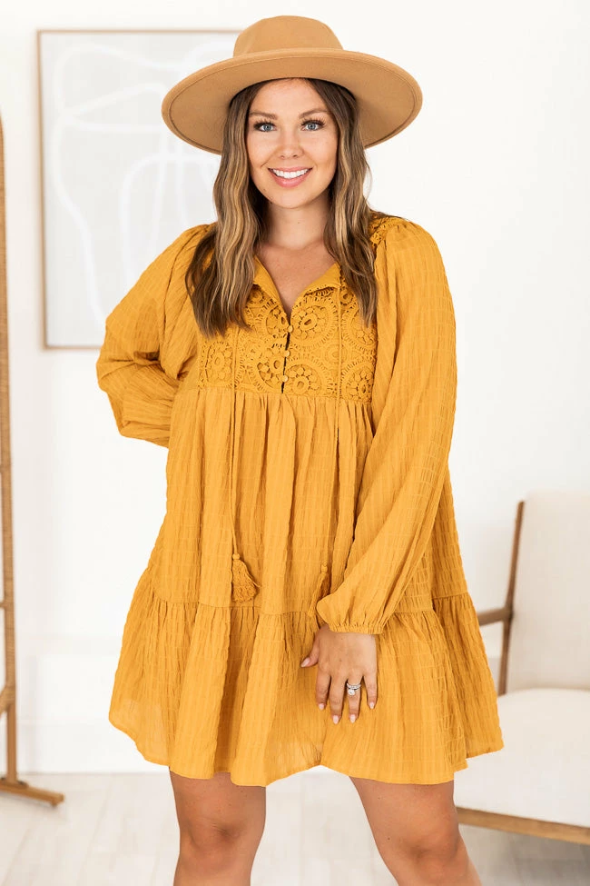 Promo π Pink Lily Perfectly You Mustard Lace Detail Mini π Dress π― 11 Promo π Pink Lily Perfectly You Mustard Lace Detail Mini π Dress π― - Image 11