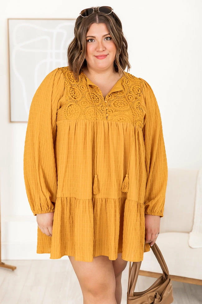 Promo π Pink Lily Perfectly You Mustard Lace Detail Mini π Dress π― 15 Promo π Pink Lily Perfectly You Mustard Lace Detail Mini π Dress π― - Image 15